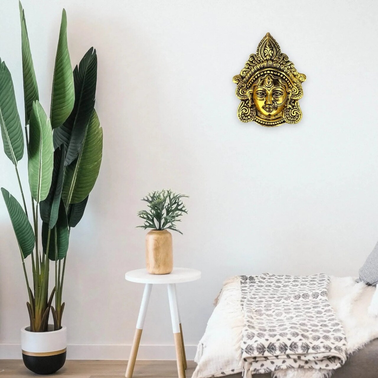 Metal Durga Face Wall Hanging Devi Durga Face Wall Decor Mata Ji Face Idol for Home Decor Puja Temple Mandir Showpiece Gifts Housewarming Diwali Gift